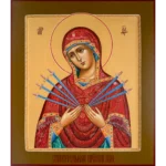 Рукописная икона Семистрельной Богородицы