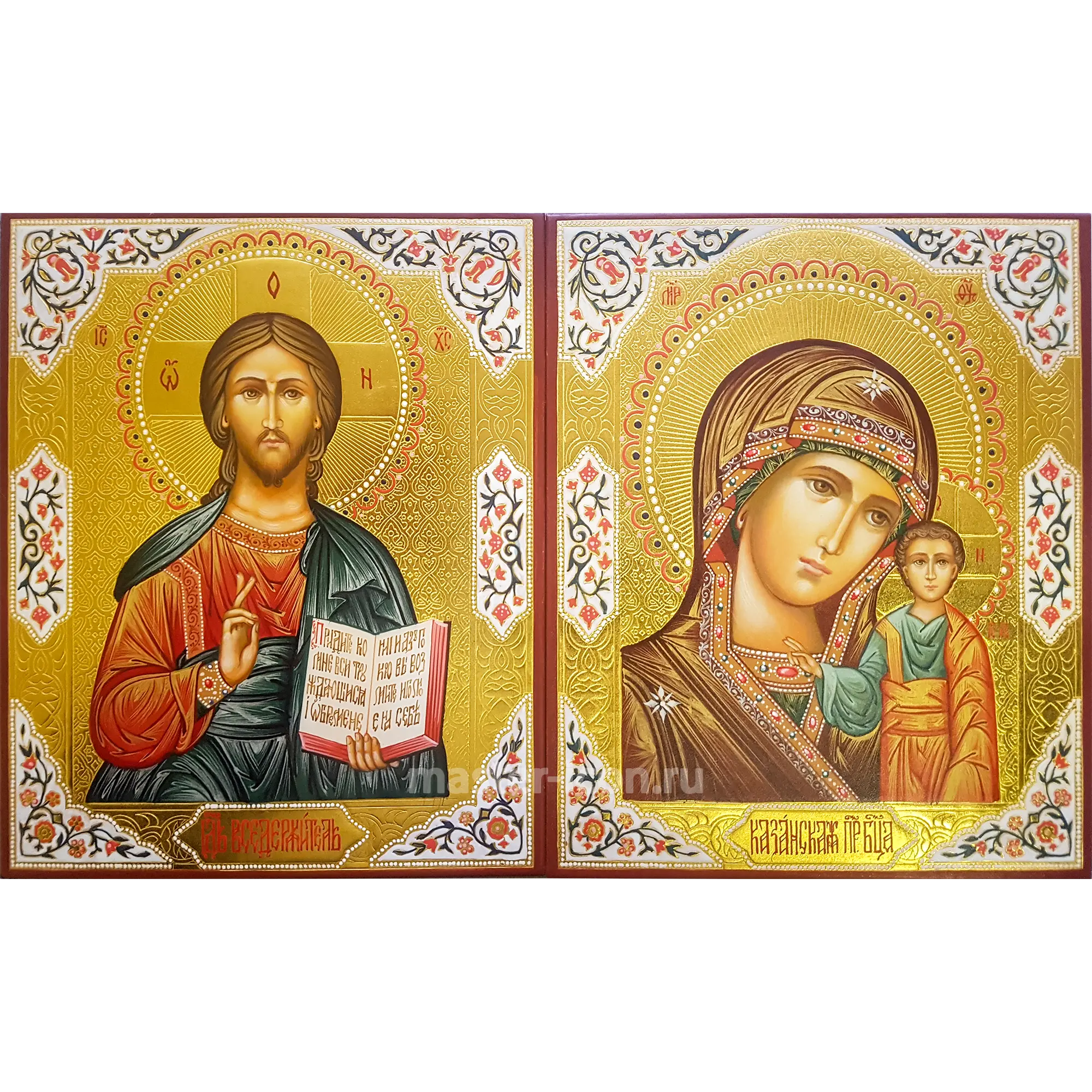 Парные венчальные иконы с чеканкой Парные венчальные иконы с чеканкой